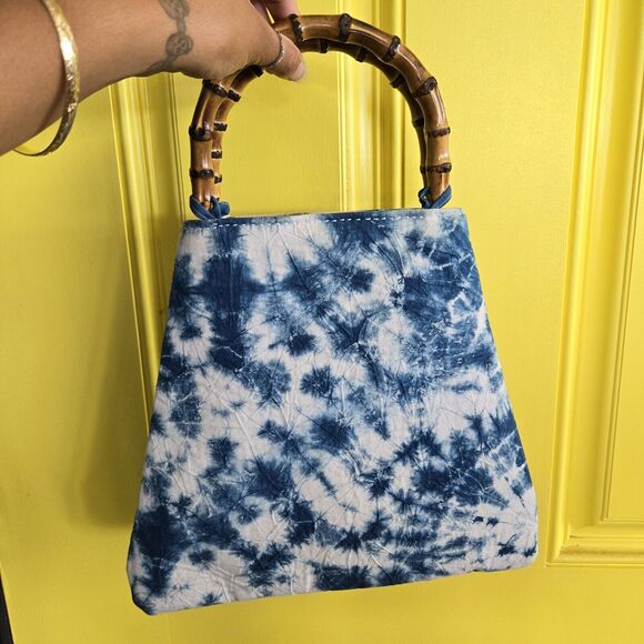 Unbranded Handbags - Art To Wear Boho Bamboo Purse Women Tie Dye Bag Cottage Festival Fairy Style